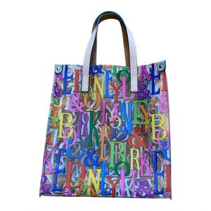 Dooney & Bourke Signature Multicolor Small Clear Letters Doodle Lunch Tote Bag